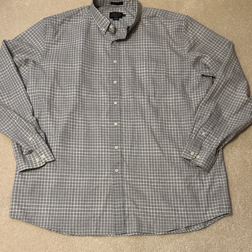 Sir Pendleton Pendleton Woolen Mills Men's Gray Checkered Shirt size XXXL